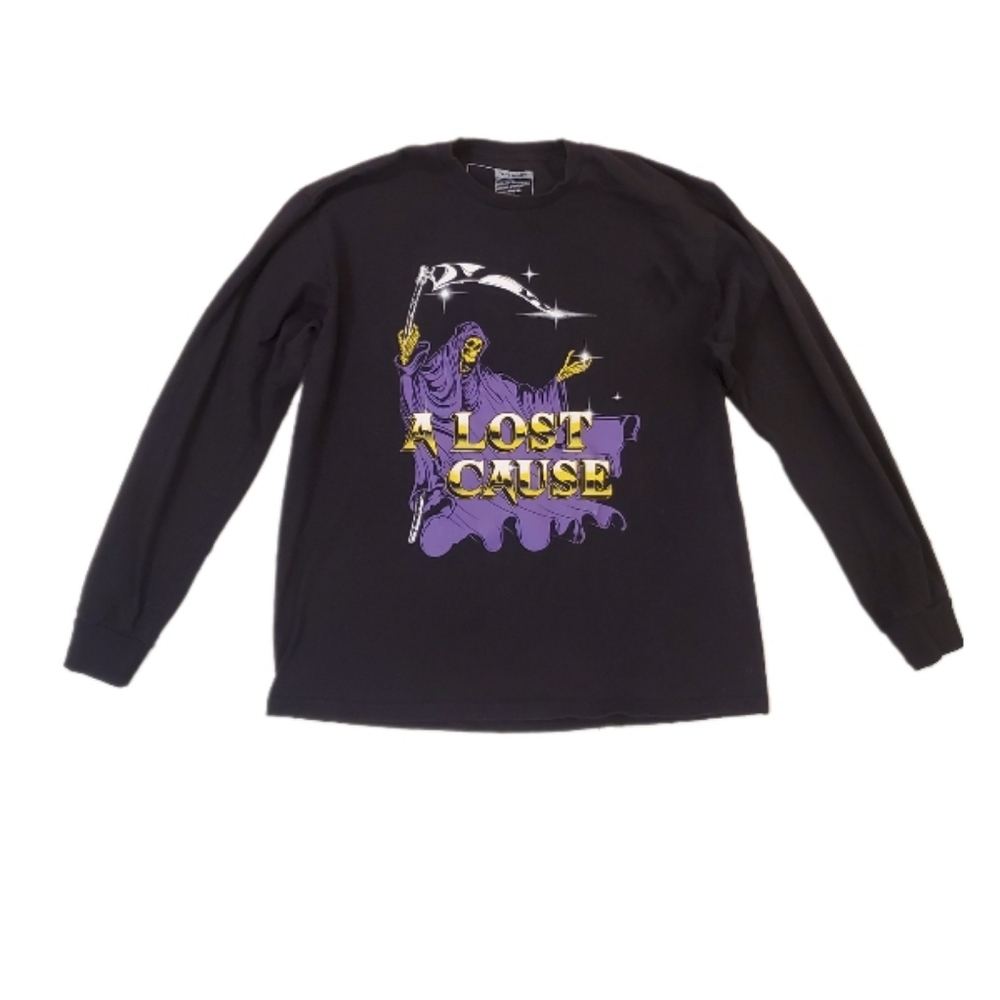 A Lost Cause Men's‎ Black Grim Reaper Long Sleeve T-Shirt XL